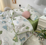 Xpoko Cute Flower Bedding Set Cotton For Girl Twin Full Queen Size  Couple Fitted Bed Sheet Pillowcase Bedroom Duvet Cover