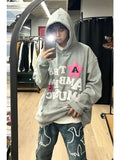 Xpoko Designed star letter printed hooded sweatshirt for men women in autumn and winter fashion trend casual and comfortable couple