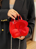 Xpoko Flower Shape Pleated Split-Joint Bags Crossbody Bags Handbags Tote Bags