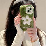 Xpoko Monster Plush Flower Embroidery Phone Case