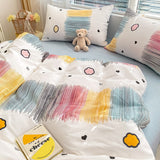 Xpoko Cute Moon Bedding Set For Girl Kawaii Heats Flower Cotton Twin Full Queen Size Bedding Double Fitted Bed Sheet Quilt Duvet Cover