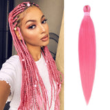 Xpoko Pre Stretched Woven Hair Extension 26 Inch Knot Free Box Braid Professional Synthetic Crochet Woven Natural EZ Braid