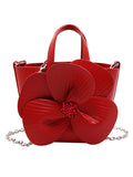 Xpoko Flower Shape Pleated Split-Joint Bags Crossbody Bags Handbags Tote Bags