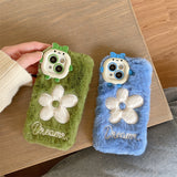 Xpoko Monster Plush Flower Embroidery Phone Case