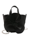 Xpoko Flower Shape Pleated Split-Joint Bags Crossbody Bags Handbags Tote Bags