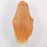 Xpoko Daily Long Orange Synthetic Wig With High Texture Straight Hair Orange Wig For Women's Natural Parties Heat-Resistant Wig