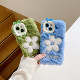 Xpoko Monster Plush Flower Embroidery Phone Case