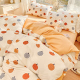 Xpoko Cute Moon Bedding Set For Girl Kawaii Heats Flower Cotton Twin Full Queen Size Bedding Double Fitted Bed Sheet Quilt Duvet Cover