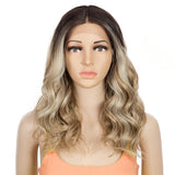 Xpoko Synthetic Lace Front Wigs 20 Inch Body Wavy Wig Blonde Wig Cosplay Curly Wig Lace Front Wig For Women Lace Wig