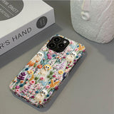 Xpoko Retro Oil Painting Floral Skull Phone Case