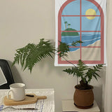 Xpoko Cartoon Window Indie Wall Tapestry