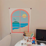 Xpoko Cartoon Window Indie Wall Tapestry