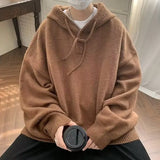 Xpoko Korean style hooded sweater men spring and autumn retro lazy jacket casual loose oversize hooded sweater men clothing y2k tops