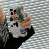 Xpoko Transparent Sweetheart Dinosaur Phone Case