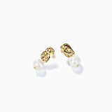 Xpoko Pearl Pendant Gold Charm Stud Earrings