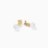 Xpoko Pearl Pendant Gold Charm Stud Earrings