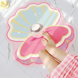 Xpoko Pink Clamshell Throw Accent Rug
