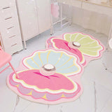 Xpoko Pink Clamshell Throw Accent Rug