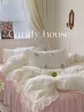 Xpoko Coquette Aesthetic Ruffle Bedding Set