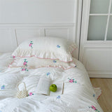 Xpoko Coquette Aesthetic Ruffle Bedding Set