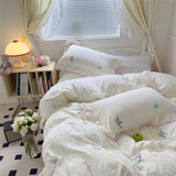 Xpoko Coquette Aesthetic Ruffle Bedding Set