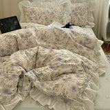 Xpoko Cottage Style Cotton Floral Bedding Set