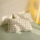 Xpoko Cottage Style Green Floral Bedding Set