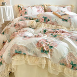 Xpoko Cotton Floral Princess Bedding Set