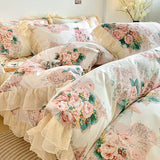 Xpoko Cotton Floral Princess Bedding Set