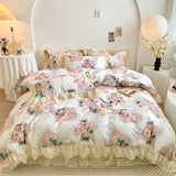 Xpoko Cotton Floral Princess Bedding Set