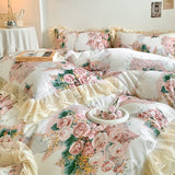 Xpoko Cotton Floral Princess Bedding Set