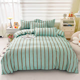 Xpoko Turquoise Striped Bedding Set