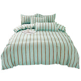 Xpoko Turquoise Striped Bedding Set