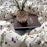 Xpoko Purple Cherries Bedding Set