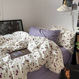 Xpoko Purple Cherries Bedding Set