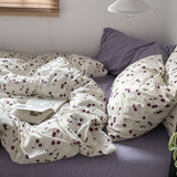 Xpoko Purple Cherries Bedding Set