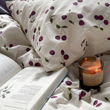 Xpoko Purple Cherries Bedding Set