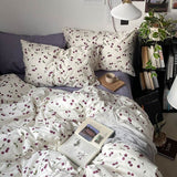 Xpoko Purple Cherries Bedding Set