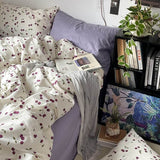 Xpoko Purple Cherries Bedding Set