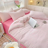 Xpoko Cozy Striped Bedding Set