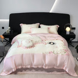 Xpoko - Aesthetic Embroidery Home Textiles Duvet Cover Bedding Set