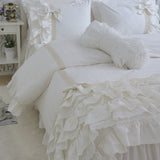 Xpoko Amazing luxury bedding set cake layers embroidery ruffle lace duvet cover bed sheet bedspread princess bed bow pillowcase HM-01S