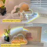 Xpoko Kawaii Cloud Mirror Tulip Night Light Christmas Thanksgiving gifts