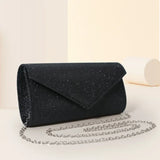 Xpoko back to school Women Envelope Evening Bag Glitter Ladies Chain Shoulder Bags Shiny Silver Long Purse Female Wedding Party Clutches Mini Handbag