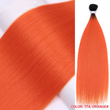 Xpoko Synthetic Long Straight 30" Hair Extensions Ombre Blonde Orange Hair Bundles Soft Hair Synthetic 30 Inch Natural Hair For Women