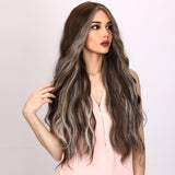 Xpoko 32 inches Mirador color picking gradient long curls, high temperature silk material, suitable for daily wear and matching