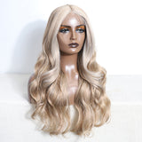 Xpoko Synthetic Lace Front Wig 26"Highlight Blonde Brown black Body Wave Blonde Wigs For Women Ombre Lace Wig Synthetic Lace Front Wig