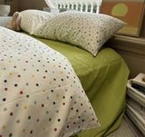 Xpoko  -  Fashion cute colorful polka dot bedding set kid,twin full queen king green cotton home textile bed sheet pillow case quilt cover