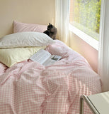 Xpoko Pastel Plaid Bedsheet Set