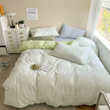 Xpoko Pastel Plaid Bedsheet Set